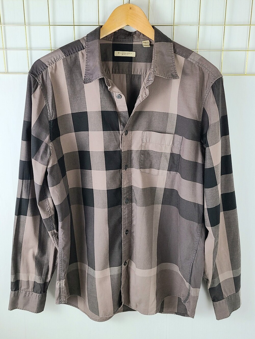 Burberry Brit Plaid Cotton Button-Up Shirt